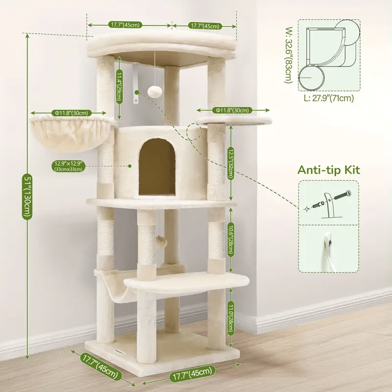 Corner Cat Tree for Large Cats | Cat Furniture for Active Cats - Cat Tree