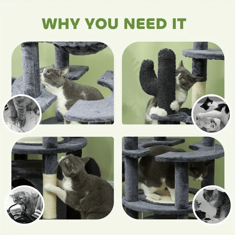 71 - Inch Extra Tall Cat Tree Tower – Multi - Level Cat Condo for Indoor Cats - Cat Tree