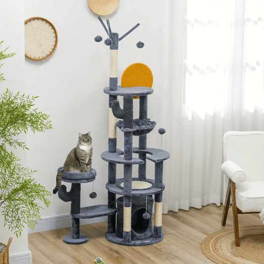 71 - Inch Extra Tall Cat Tree Tower – Multi - Level Cat Condo for Indoor Cats - Cat Tree