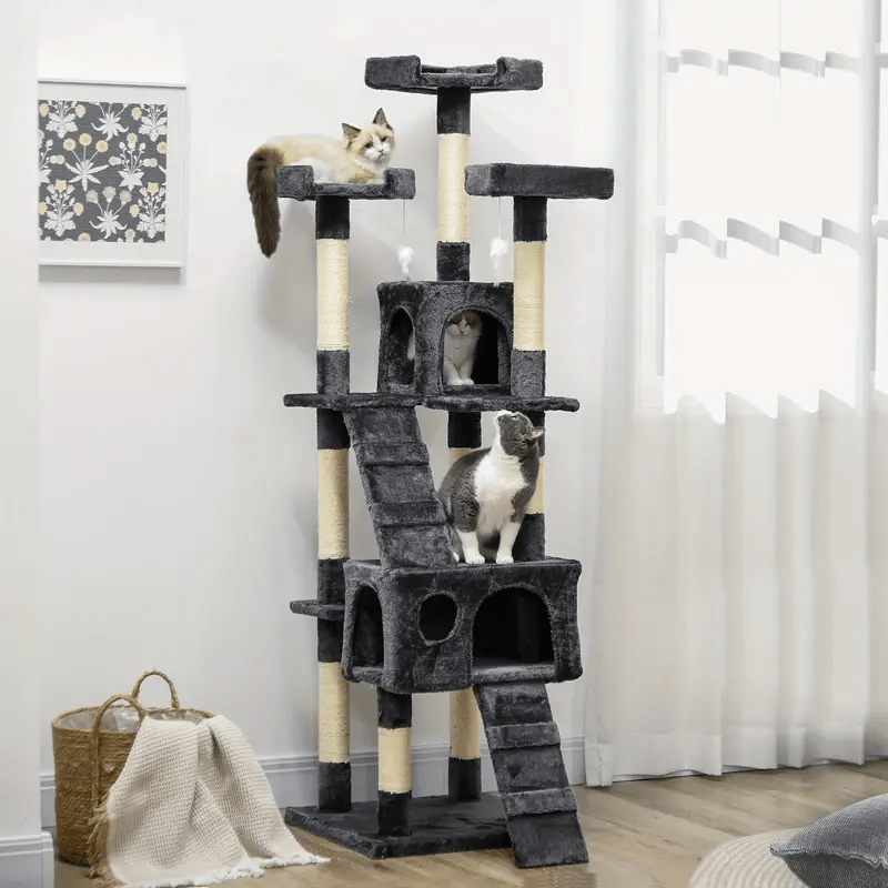 68 - Inch Multi - Level Cat Tree Tower for Large Cats - Cat Tree