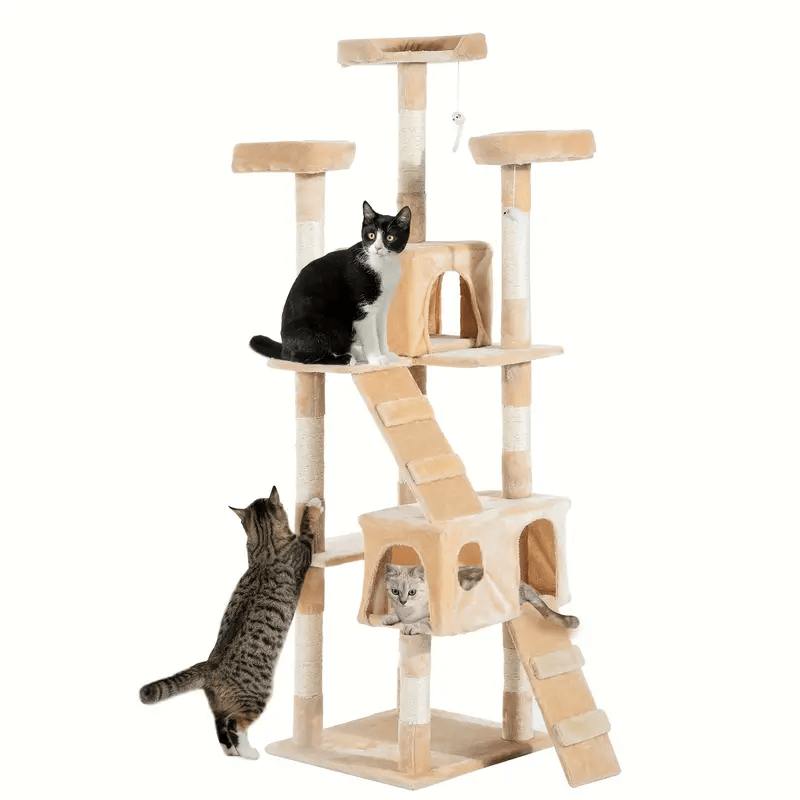 68 - Inch Multi - Level Cat Tree Tower for Large Cats - Cat Tree
