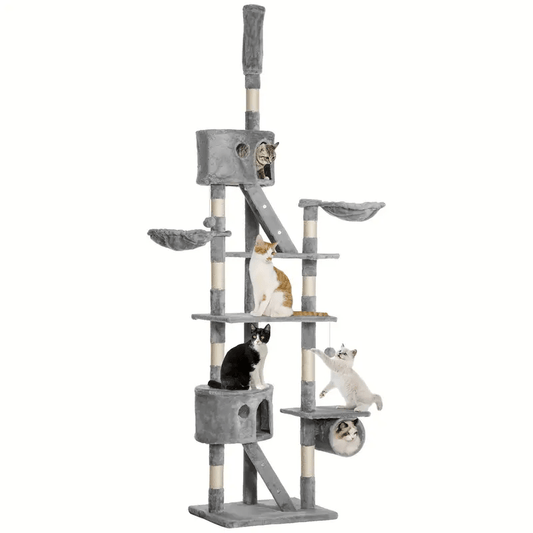 Large Floor - to - Ceiling Cat Tower – Multi - Level Tree for Adult Cats - Cat Tree
