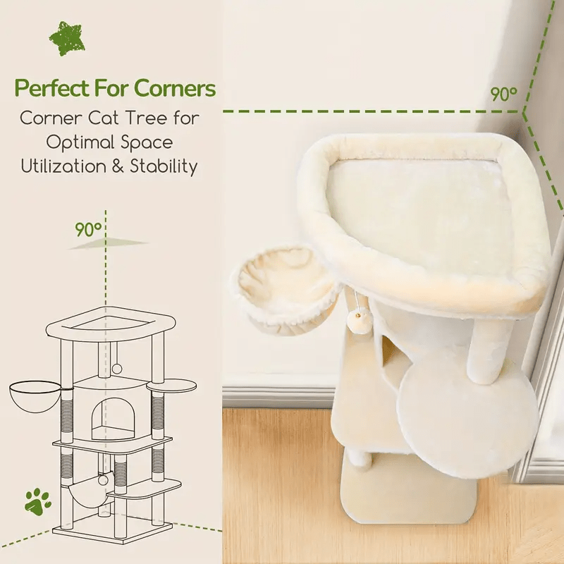 Corner Cat Tree for Large Cats | Cat Furniture for Active Cats - Cat Tree