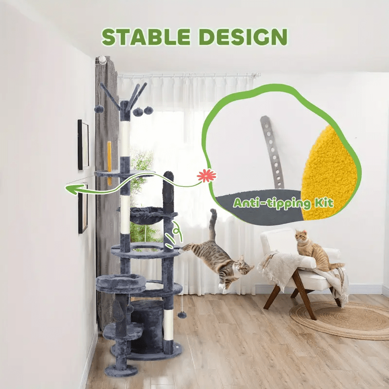 71 - Inch Extra Tall Cat Tree Tower – Multi - Level Cat Condo for Indoor Cats - Cat Tree