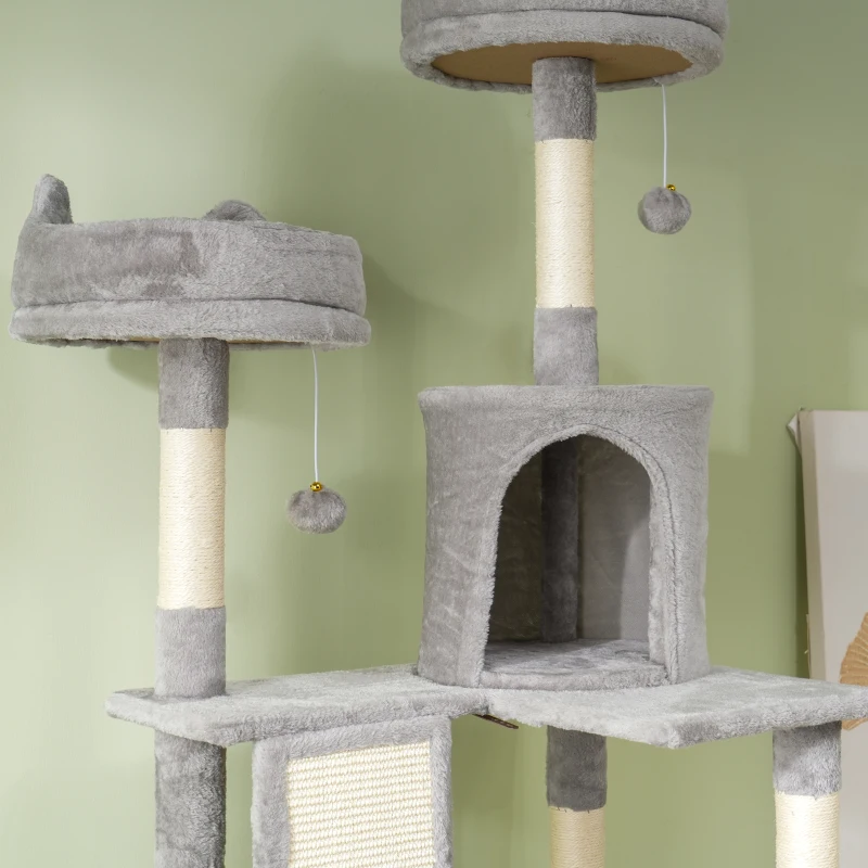 81" Large Cat Tree Tower – Multi-Level Cat Condo w/ Beds, Hammocks, Scratching Posts & Toys